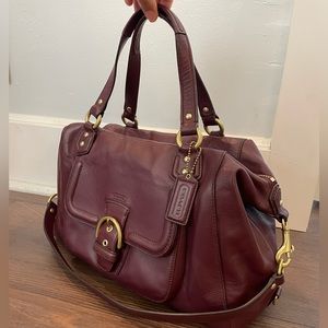 Coach Campbell Leather Hobo Bag In Bordeaux